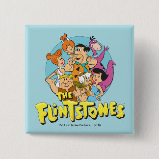 The Flintstones and Rubbles Family Graphic 2 Inch Square Button