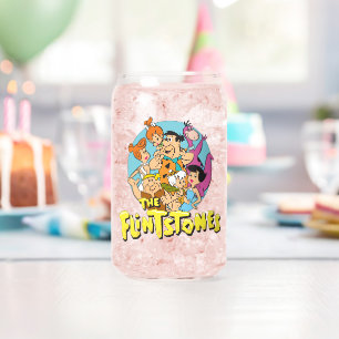 The Flintstones and Rubbles Family Graphic Can Glass
