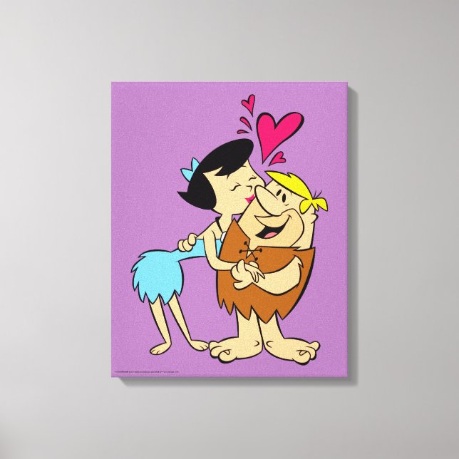 The Flintstones | Betty Kissing Barney Canvas Print (Front)
