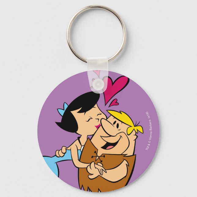 The Flintstones | Betty Kissing Barney Keychain (Front)