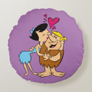 The Flintstones   Betty Kissing Barney Round Pillow