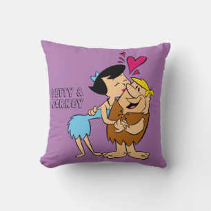 The Flintstones   Betty Kissing Barney Throw Pillow