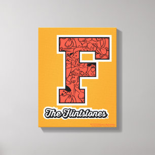 The Flintstones   Collegiate Style Monogram Canvas Print