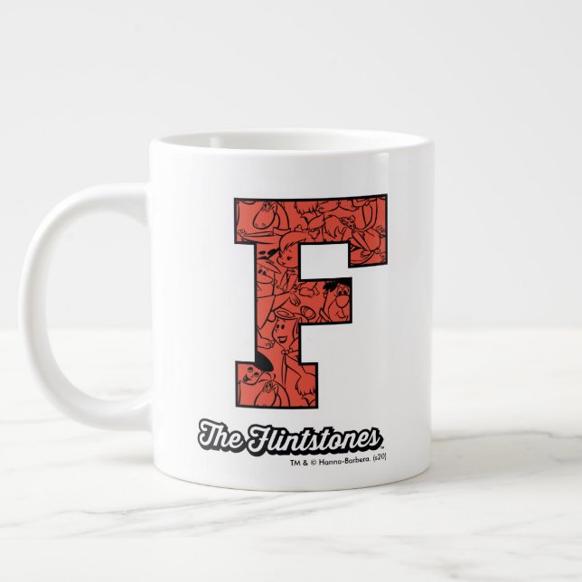 The Flintstones | Collegiate Style Monogram Large Coffee Mug (Left)