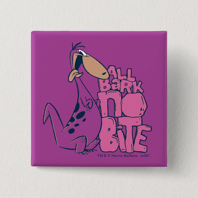 The Flintstones | Dino - All Bark No Bite 2 Inch Square Button (Front)