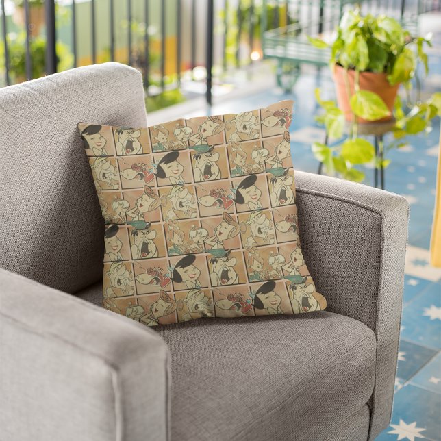 The Flintstones | Flintstones & Rubbles Comic Throw Pillow (Creator Uploaded)