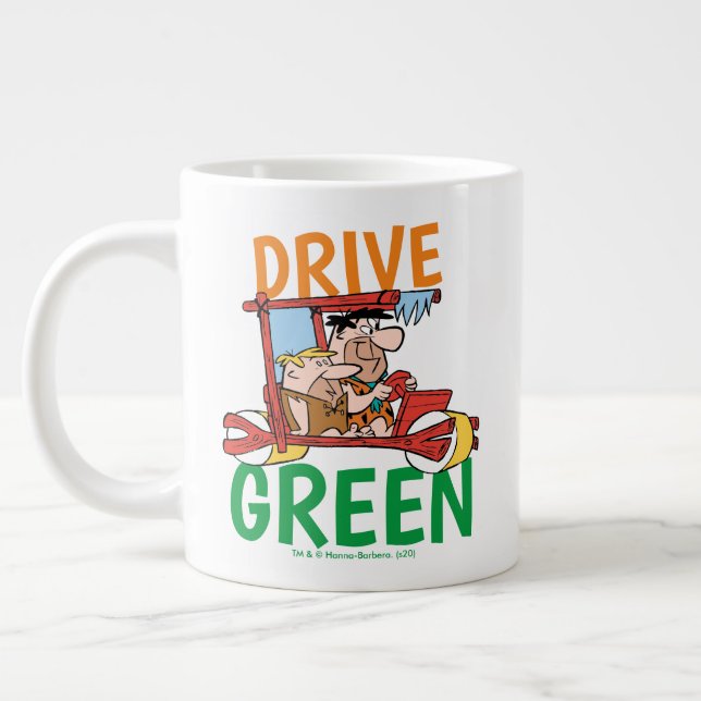 The Flintstones | Fred & Barney - Drive Green Large Coffee Mug (Left)