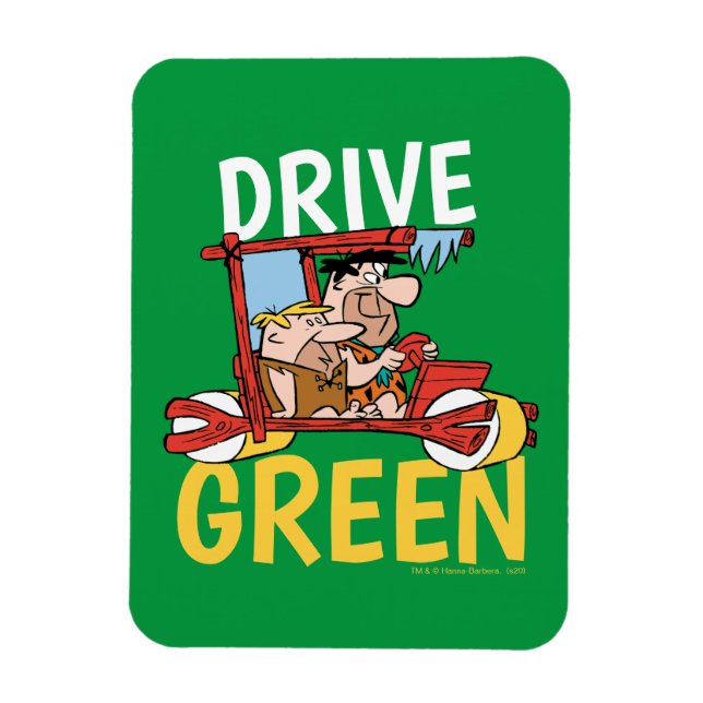 The Flintstones | Fred & Barney - Drive Green Magnet (Vertical)