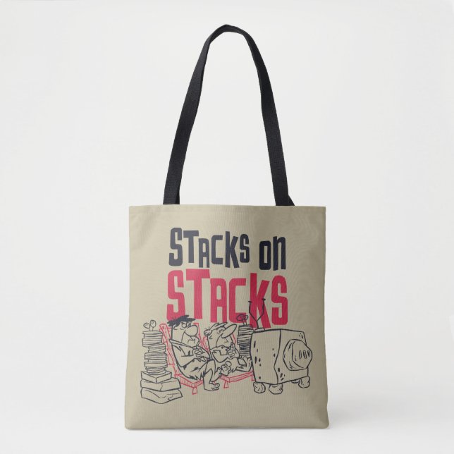 The Flintstones | Fred & Barney - Stacks on Stacks Tote Bag (Front)