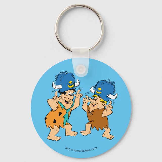 The Flintstones | Fred & Barney Water Buffaloes Keychain (Front)