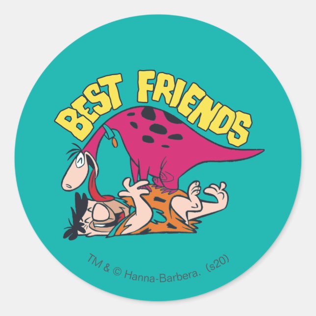 The Flintstones | Fred & Dino - Best Friends Classic Round Sticker (Front)