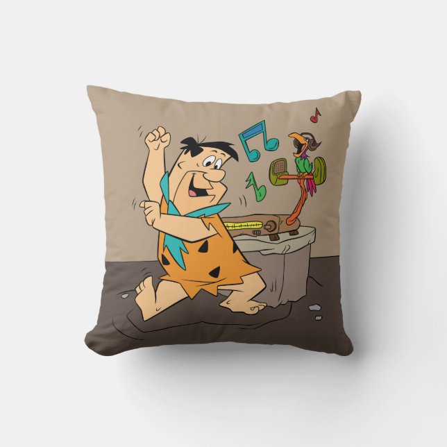The Flintstones | Fred Flintstone Dancing Throw Pillow (Front)