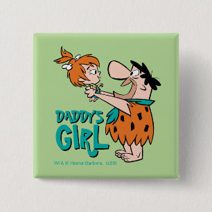 The Flintstones Fred & Pebbles - Daddy's Girl 2 Inch Square Button