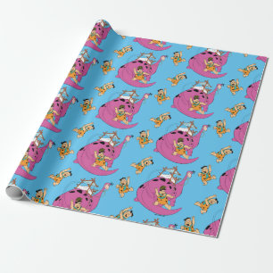 The Flintstones Fred Sliding Down Tail Wrapping Paper