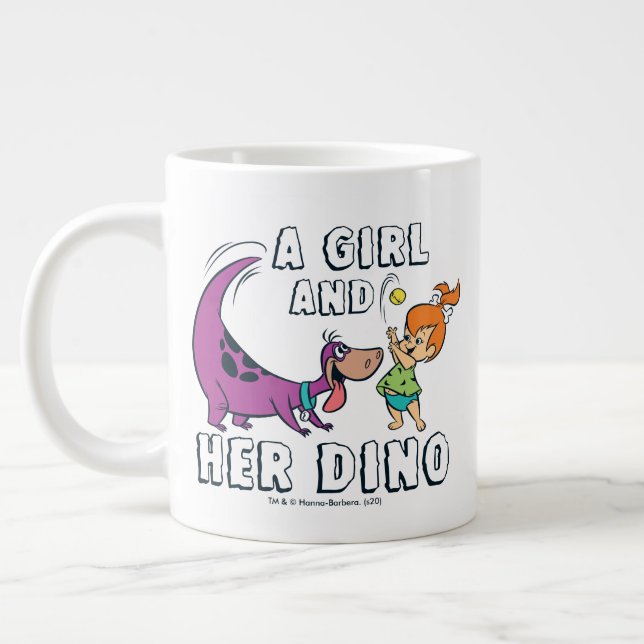 The Flintstones | Pebbles & Dino Play Ball Large Coffee Mug (Left)