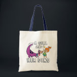The Flintstones | Pebbles & Dino Play Ball Tote Bag<br><div class="desc">Check out Pebbles playing with the family pet dinosaur,  Dino,  as she tosses a ball in the air for him!</div>