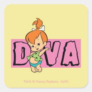 The Flintstones   Pebbles - Little Diva Square Sticker