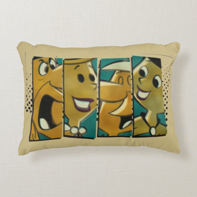 The Flintstones | Retro Comic Character Panels Accent Pillow (Front)