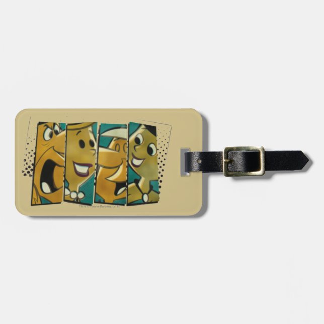 The Flintstones | Retro Comic Character Panels Luggage Tag (Front Horizontal)