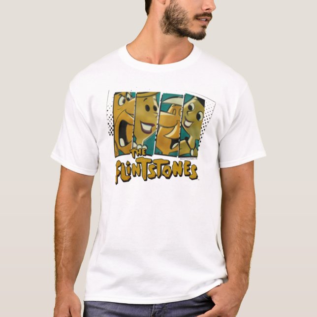The Flintstones | Retro Comic Character Panels T-Shirt (Front)