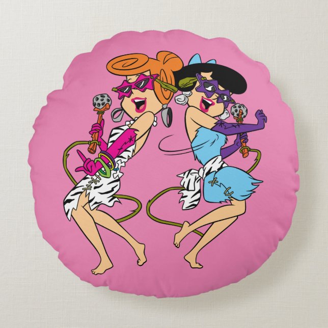 The Flintstones | Wilma & Betty Rock Stars Round Pillow (Front)