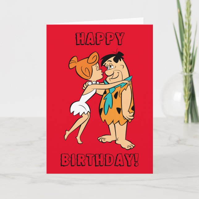 The Flintstones | Wilma Kissing Fred Card (Front)