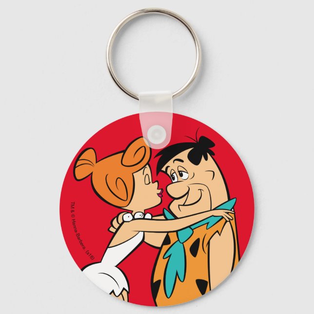 The Flintstones | Wilma Kissing Fred Keychain (Front)