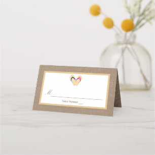 The Flip-Flop Sand Beach Burlap Wedding Collection Place Card