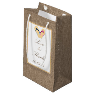 The Flip-Flop Sand Beach Burlap Wedding Collection Small Gift Bag