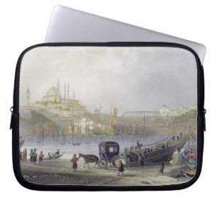 The Floating Bridge, Istanbul, engraved by J.C. Be Laptop Sleeve