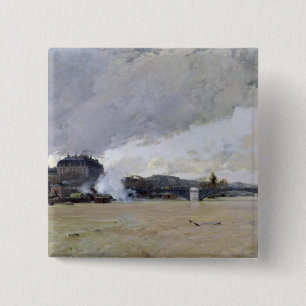 The Flooding of the Seine, c.1903 2 Inch Square Button