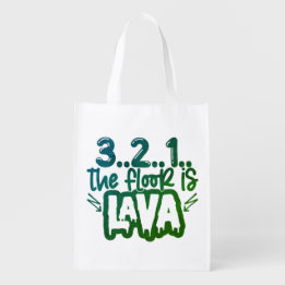 The Floor is Lava Game Fun Reusable Grocery Bag