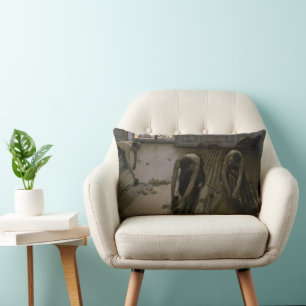 The Floor Scrapers by Gustave Caillebotte Lumbar Pillow