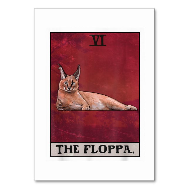 The Floppa Caracal Cat Tarot Card Funny Meme (Front)