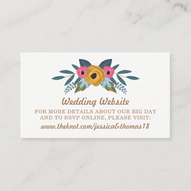 The Floral Wreath White Wedding Collection Enclosure Card (Front)