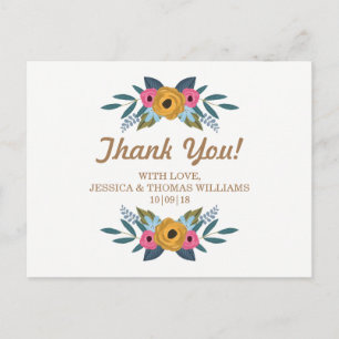 The Floral Wreath White Wedding Collection Postcard