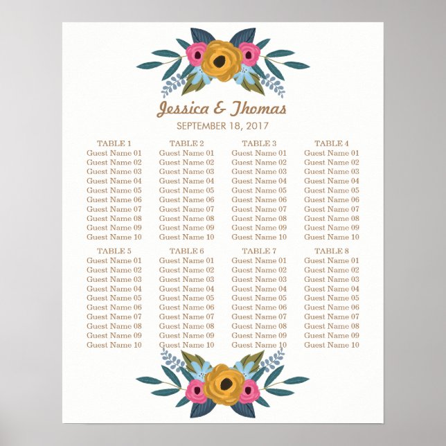 The Floral Wreath White Wedding Collection Poster (Front)