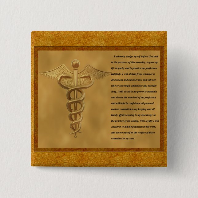 The Florence Nightingale Pledge 2 Inch Square Button (Front)