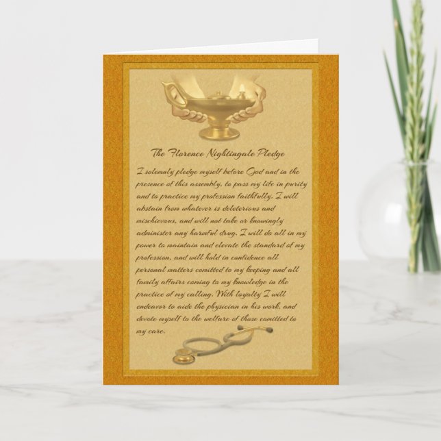 The Florence Nightingale Pledge Card (Front)