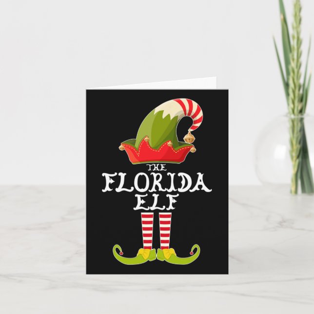The Florida Elf Funny Christmas Gift Matching Fami Card (Front)