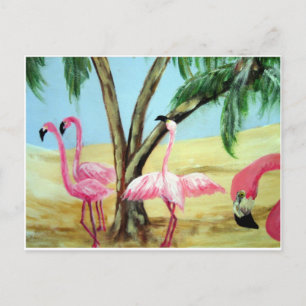 "The Florida Flamingos" Horizonal Postcard