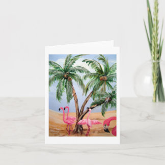 "The Florida Flamingos" Vertical Notecard