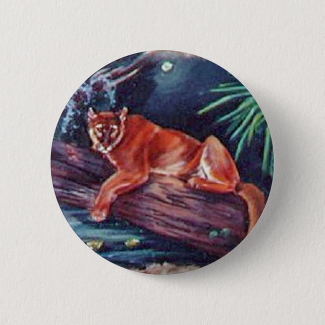The Florida panther in the swamp 2 Inch Round Button (Front)