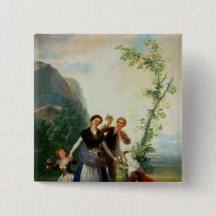 The Florists or Spring, 1786 2 Inch Square Button