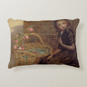 The Flower Girl, 1872 (oil on canvas) Accent Pillow