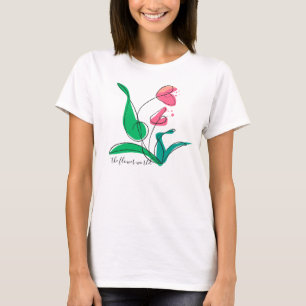 the flower line art T-Shirt