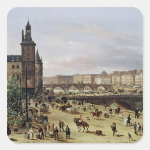 The Flower Market, 1832 Square Sticker