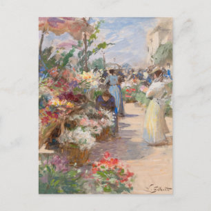 The Flower Market Victor Gabriel Gilbert Postcard
