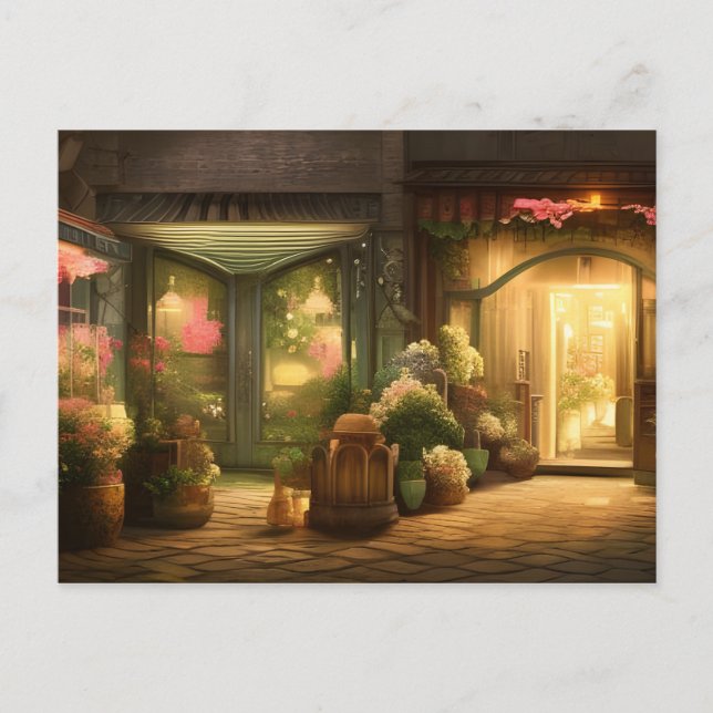 The Flower Shop Digital Art   Postcard (Front)