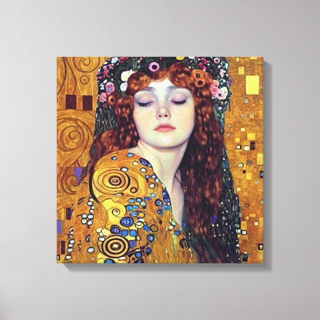 The Flower Veil Girl Stretched Canvas Print  (Front)